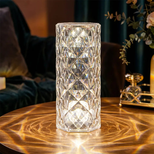 Luminária em Cristal de Mesa Led - 16 Cores de Led