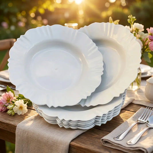 Prato Fundo em Plástico Duro - Kit 10 Pratos