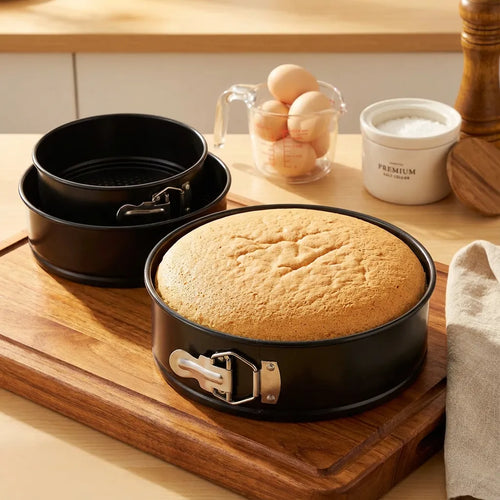 Forma de Bolo Antiaderente com Fundo Removível - Kit de 3 Formas