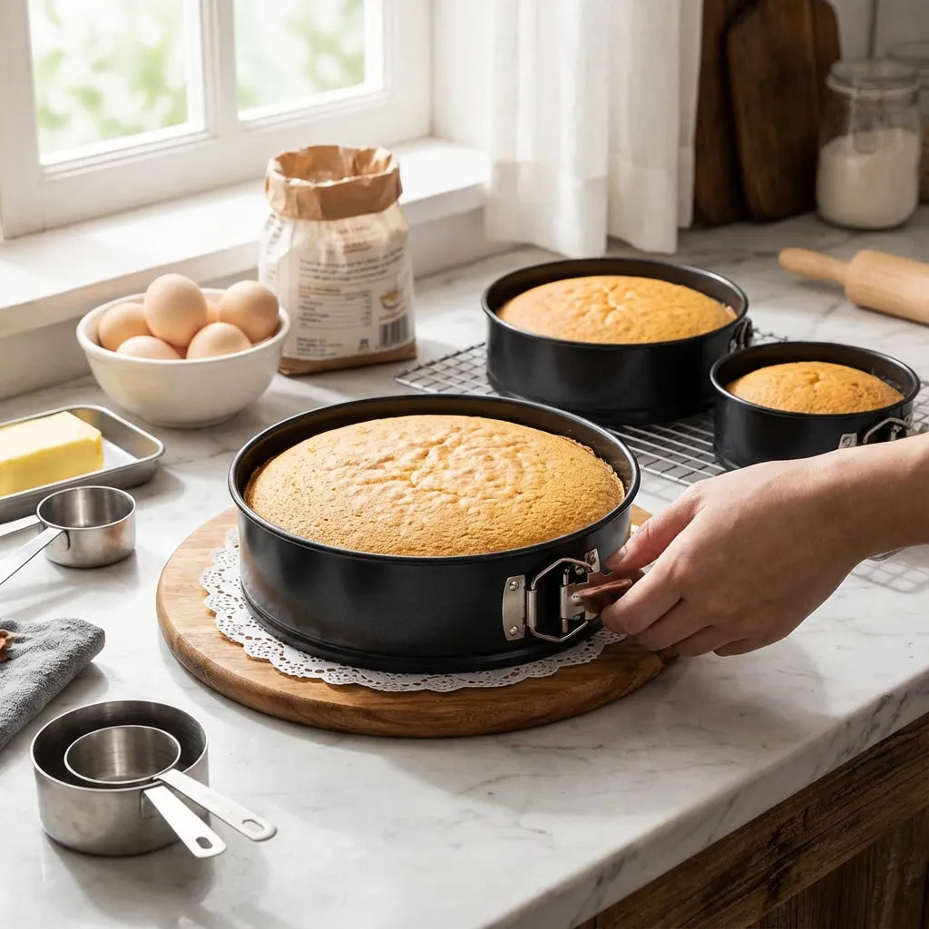 Forma de Bolo Antiaderente com Fundo Removível - Kit de 3 Formas