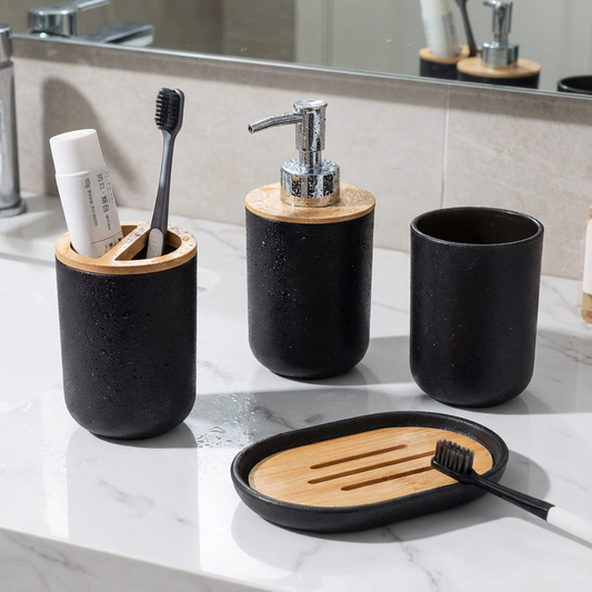 Dispenser Saboneteira e Copo de Banheiro - Kit Acessórios para Banheiro