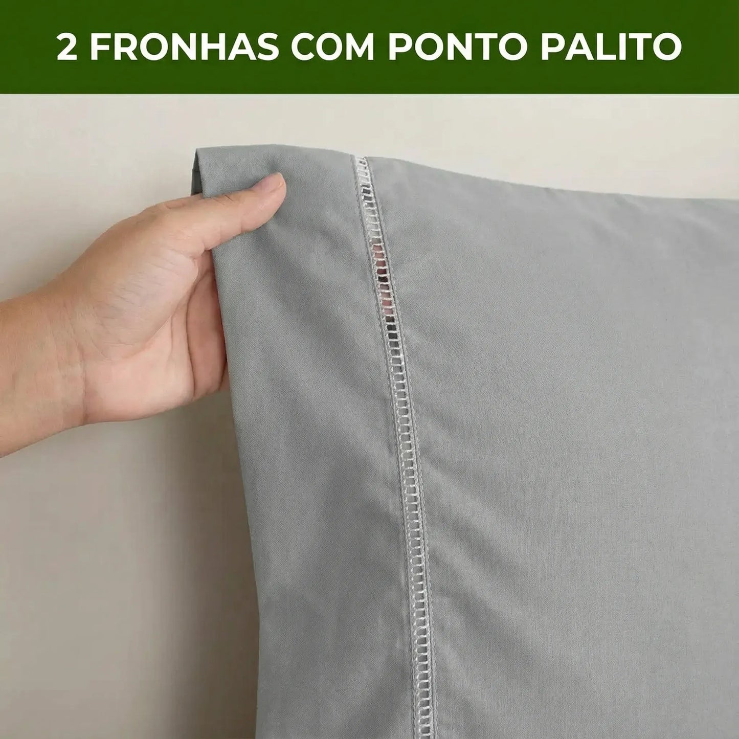 Jogo de Lençol Cinza para Cama 400 Fios com Elástico
