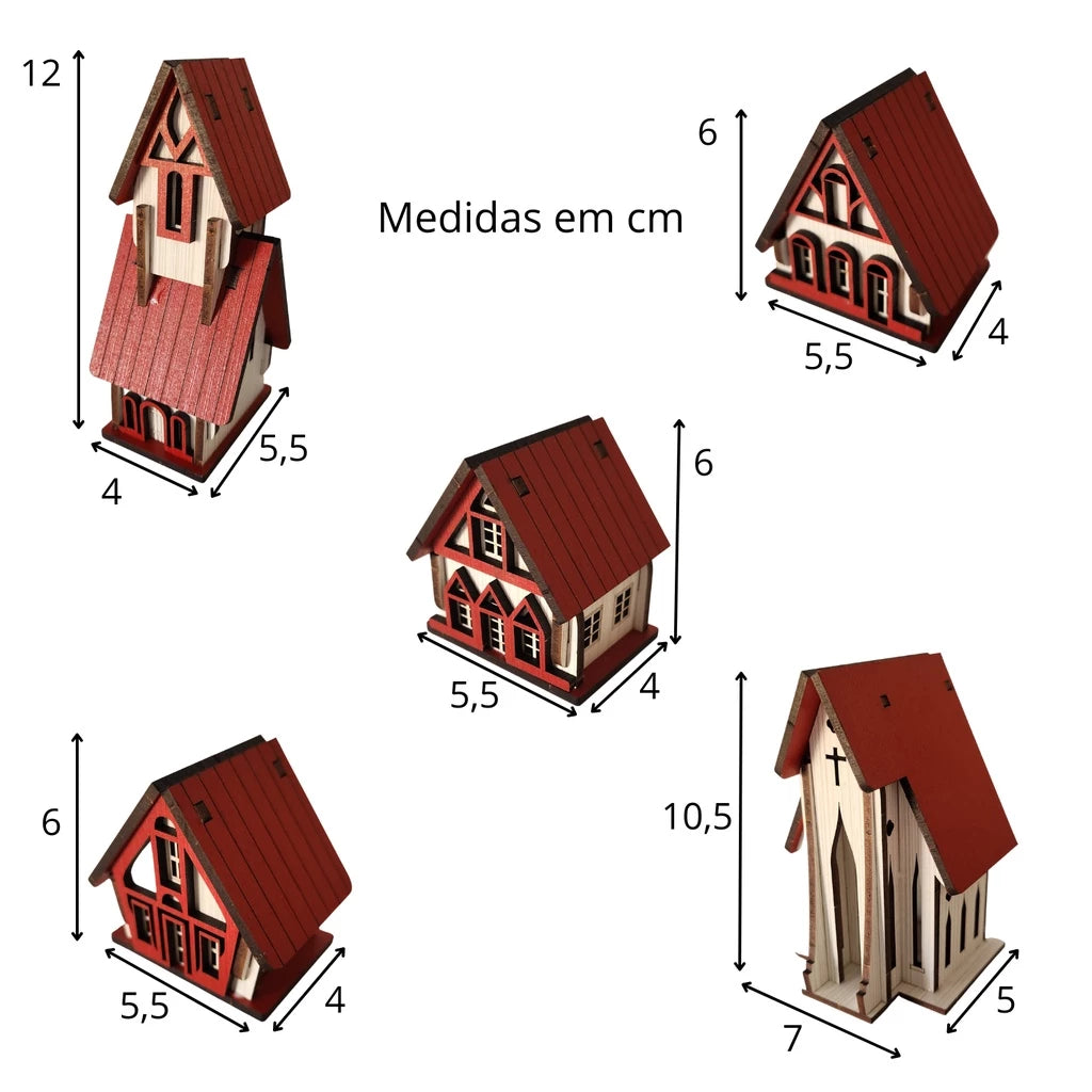 Vila de Natal Artesanal para Decoração Natalina