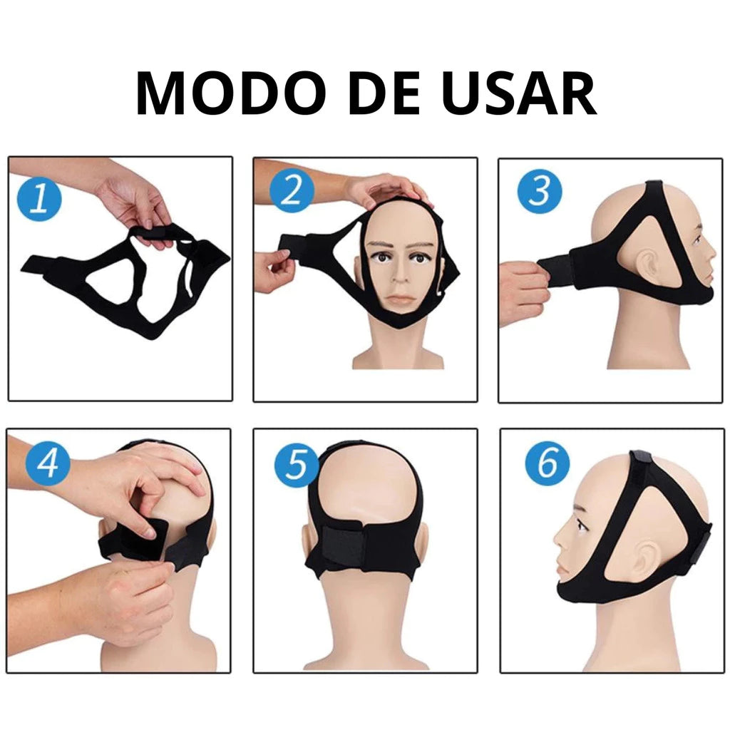 Faixa de Cabeça Ajustável Anti Ronco e Apneia