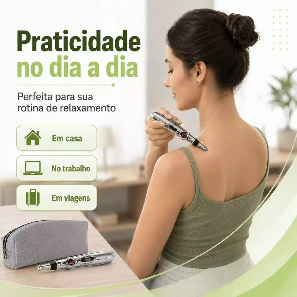 Caneta Massageadora de Acupuntura Elétrica