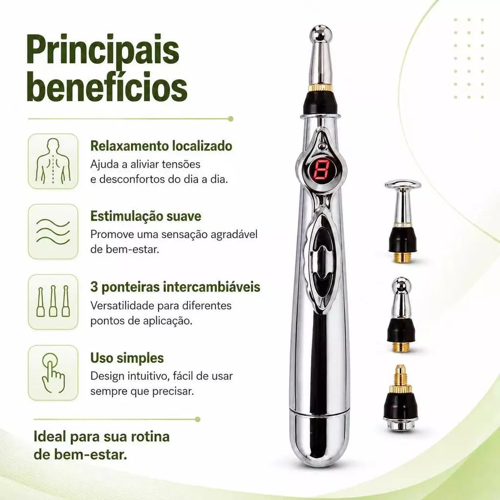Caneta Massageadora de Acupuntura Elétrica