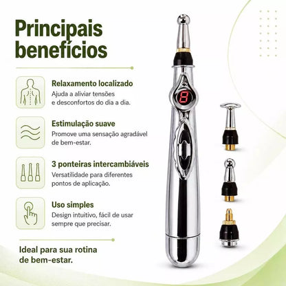 Caneta Massageadora de Acupuntura Elétrica