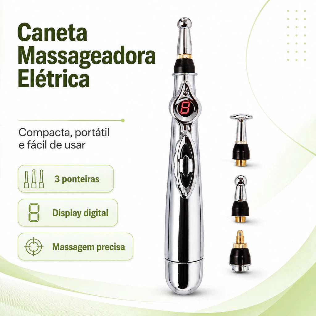 Caneta Massageadora de Acupuntura Elétrica