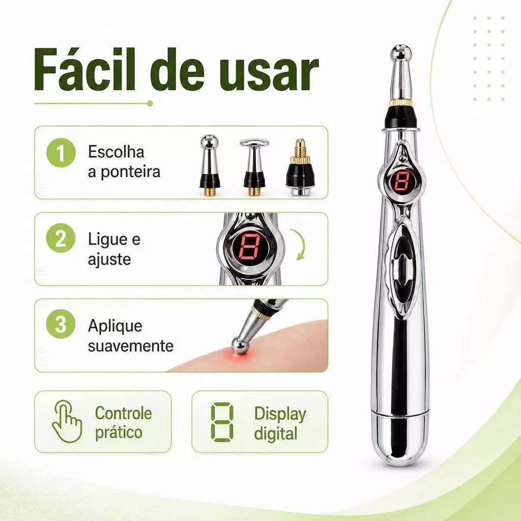 Caneta Massageadora de Acupuntura Elétrica