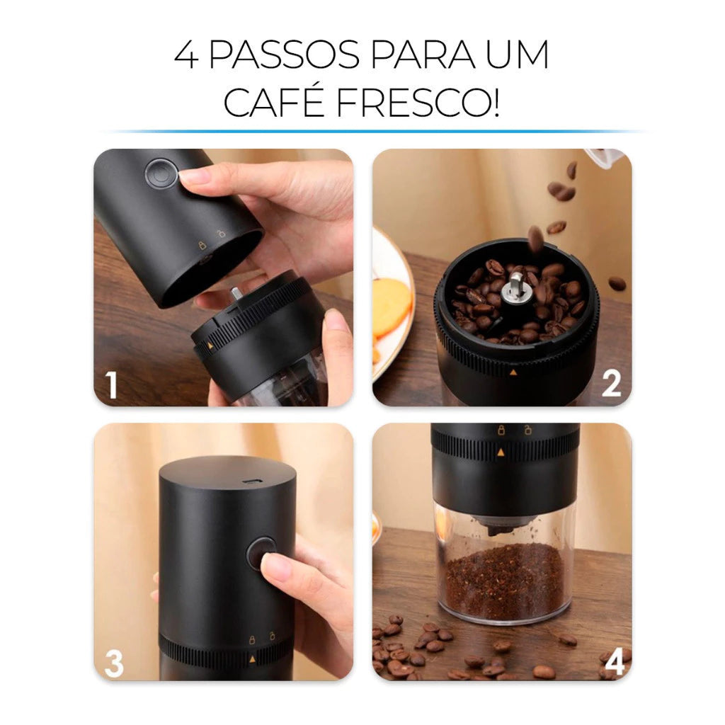 Moedor de Café Elétrico Portátil