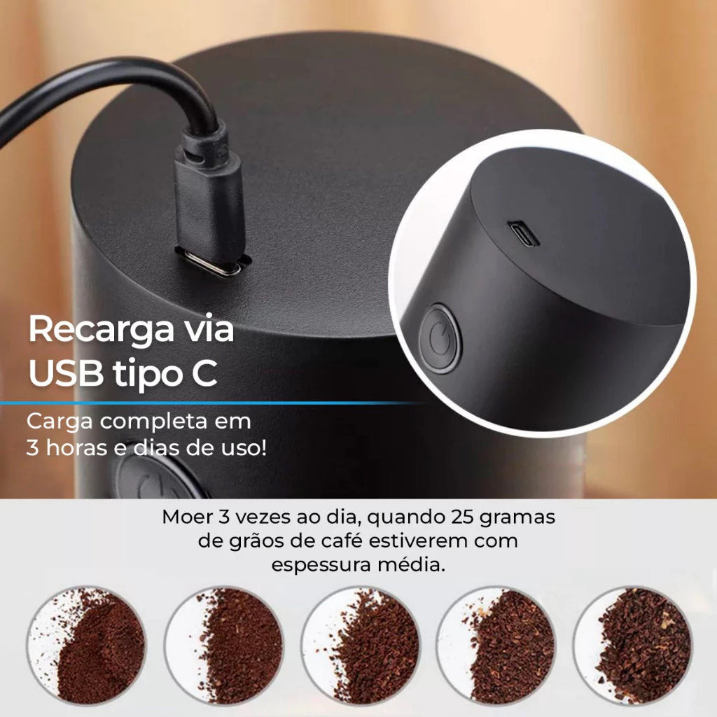 Moedor de Café Elétrico Portátil
