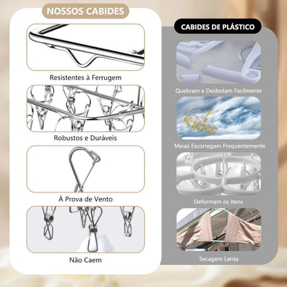 Varal para Roupa Íntima e Meia - 40 Prendedores
