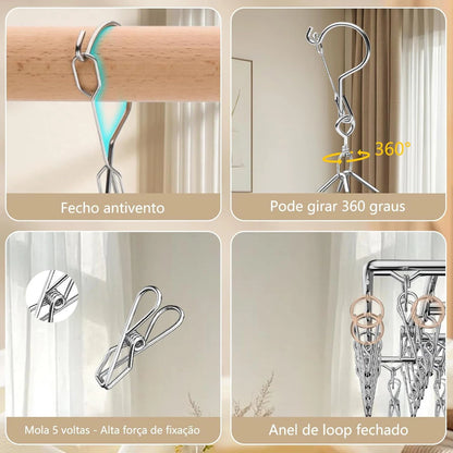 Varal para Roupa Íntima e Meia - 40 Prendedores
