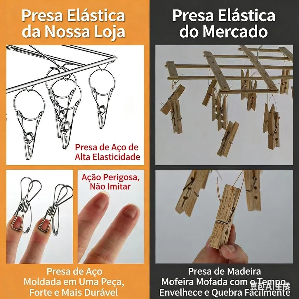 Varal para Roupa Íntima e Meia - 40 Prendedores